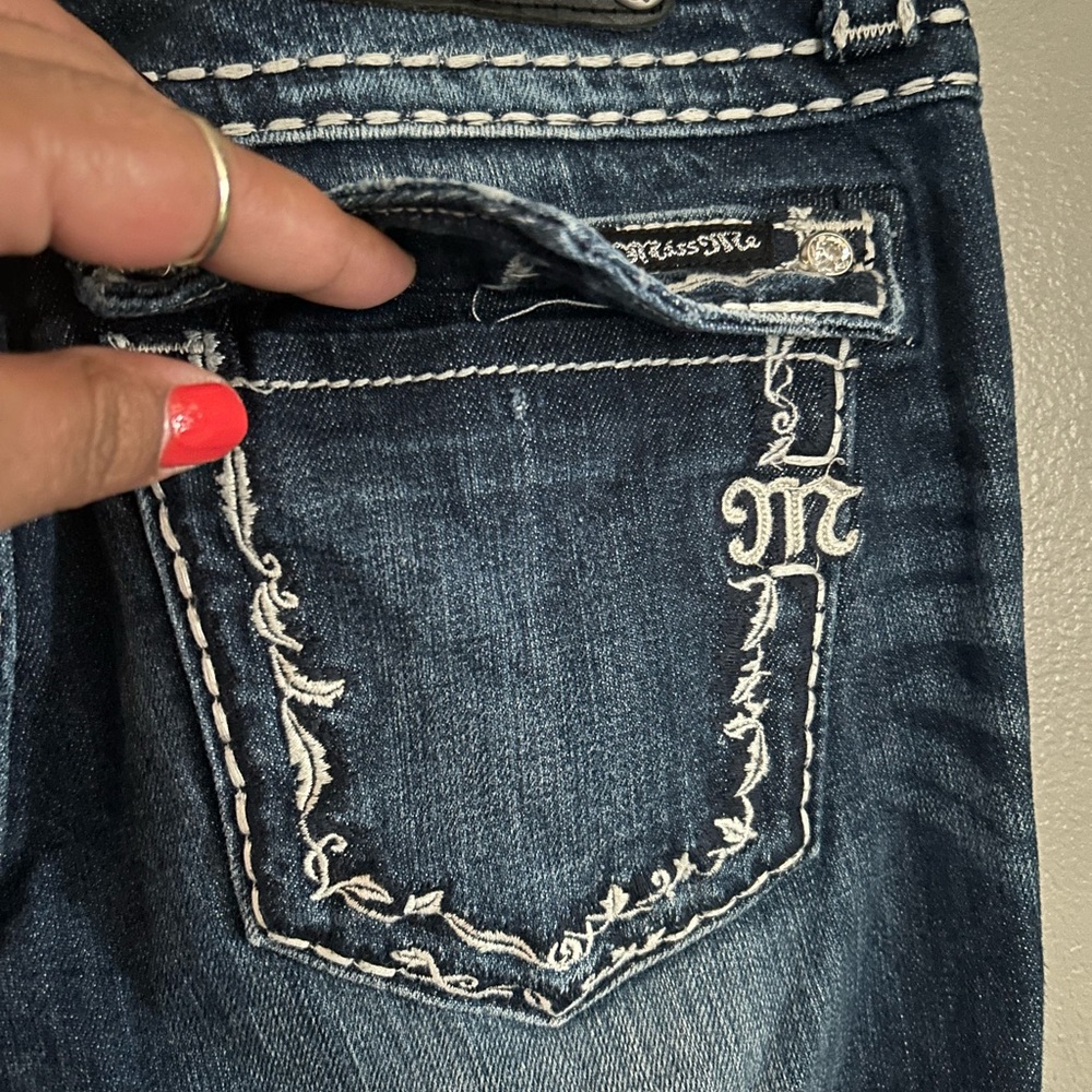 Miss Me Jeans - Cleo Stitched Bootcut - medium blue factory faded Y2K - Picture 10 of 15